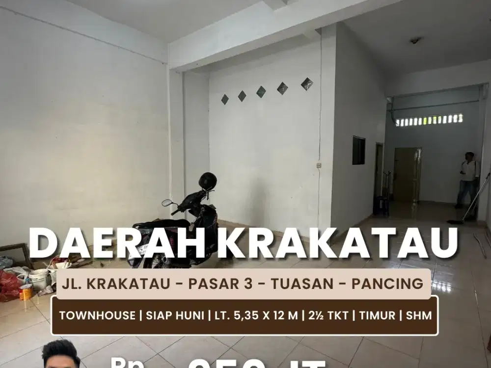 Jual Townhouse Kondisi Siap Huni Daerah Krakatau Pasar 3