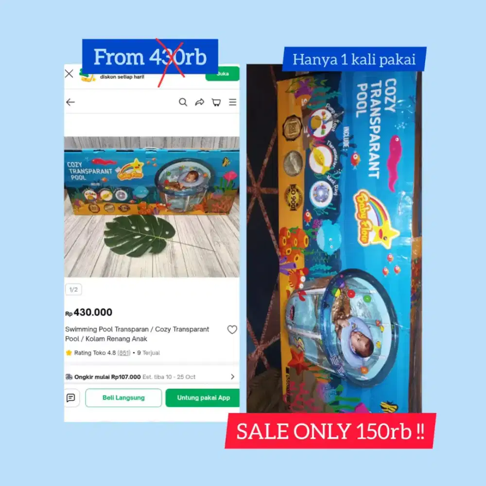 Swimming pool transparan bayi / kolam renang bayi