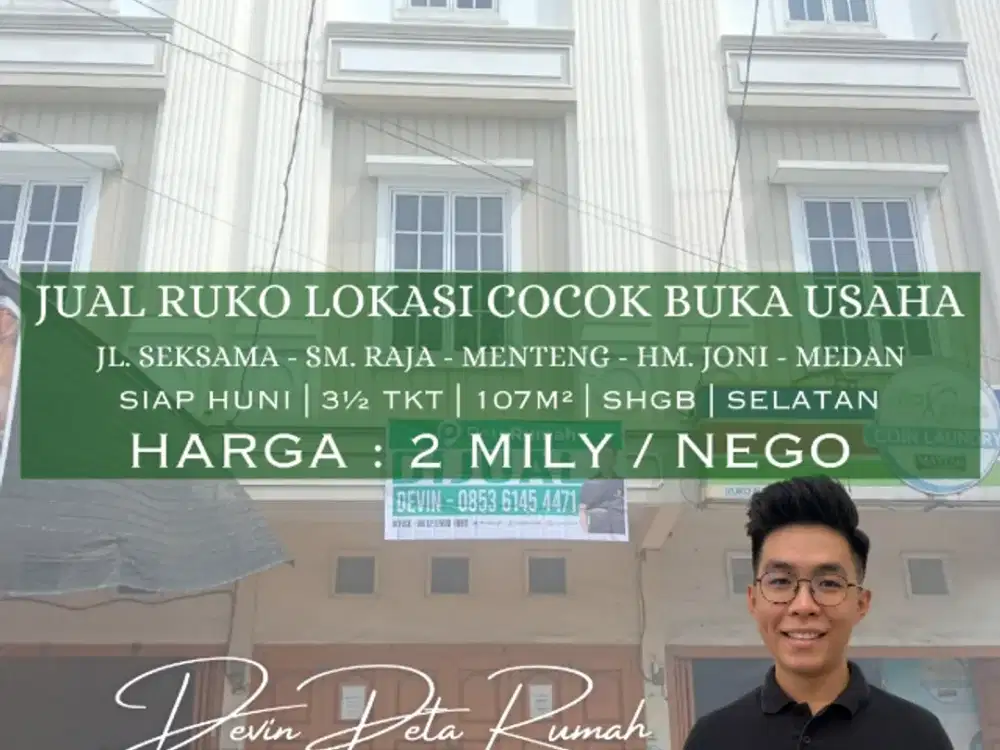 Jual Ruko Kondisi Siap Huni Daerah SM. Raja