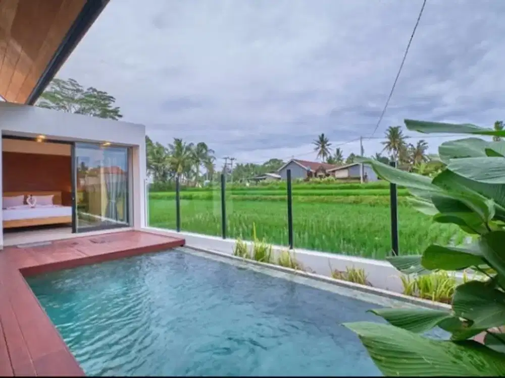 Ubud Lodtunduh - Jual Villa 2BR View Sawah, Siap Huni, Fully Furnished