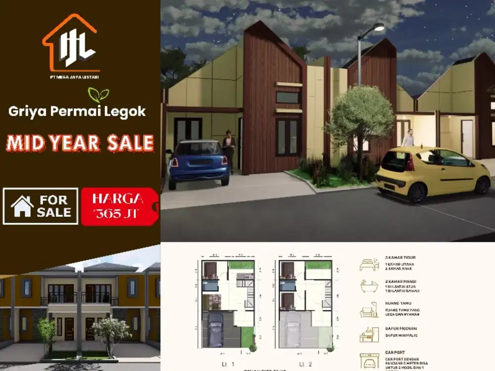 Rumah baru termurah KPR tanpa DP free surat digriya permai