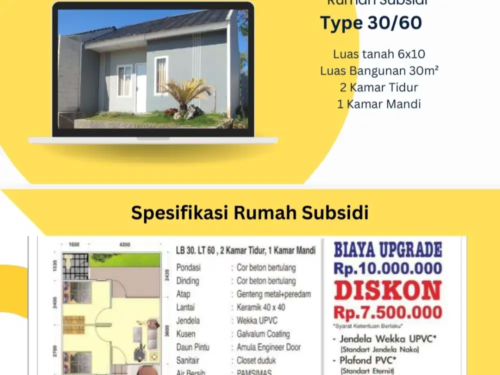 Rumah Subsidi & Non Subsidi Start 160Jt bs CASH / KPR Bangkalan Mad