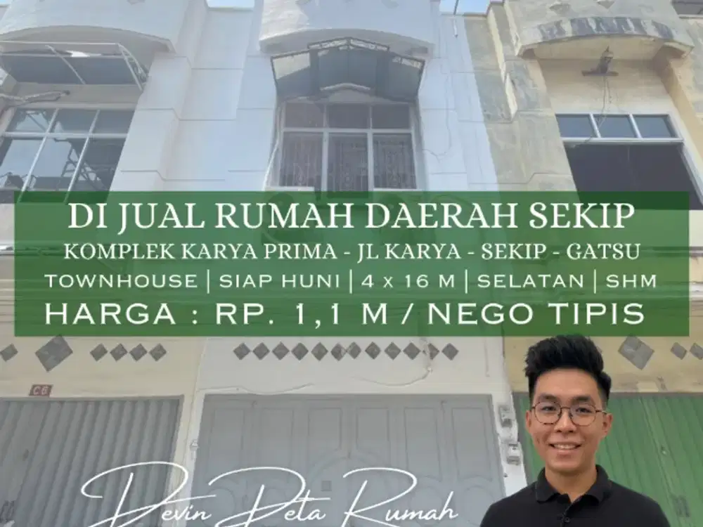 Jual Rumah Tipe Townhouse Daerah Karya - T. Amir Hamzah