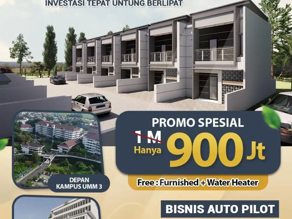 RUMAH KOS PREMIUM 900 JUTA KOTA MALANG DEPAN KAMPUS UMM