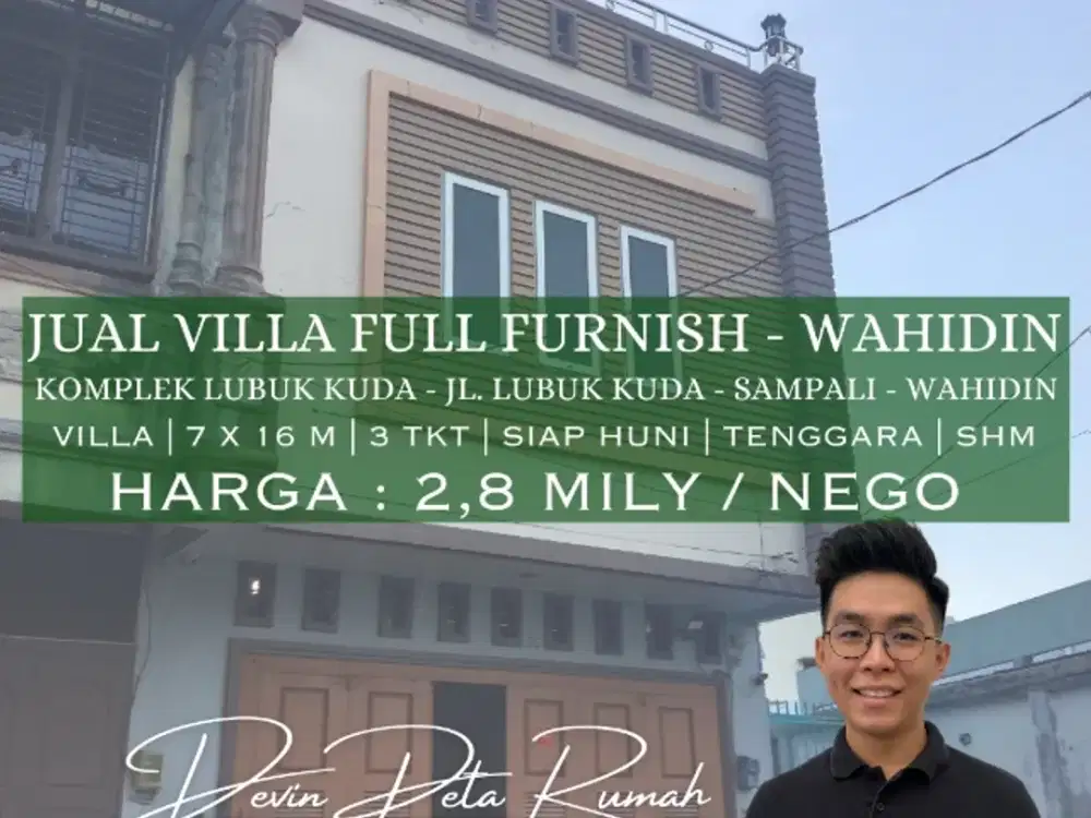 Jual Rumah Tipe Villa Full Furnish Daerah Wahidin Medan
