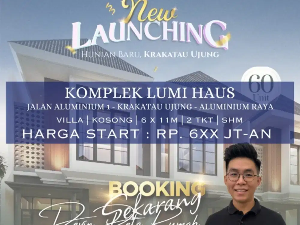 Jual Rumah Tipe Villa Lebar 6m Komplek Baru Lumi Haus