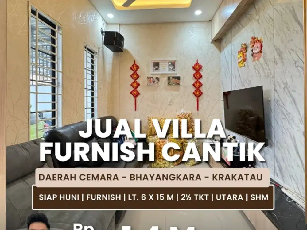 Jual Rumah Tipe Villa Cantik Siap Huni Daerah Cemara