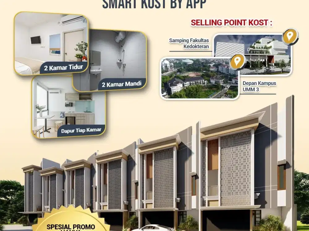 KAMAR KOS PREMIUM HANYA 300 JUTA KOTA MALANG DEPAN KAMPUS MUHAMMADYAH