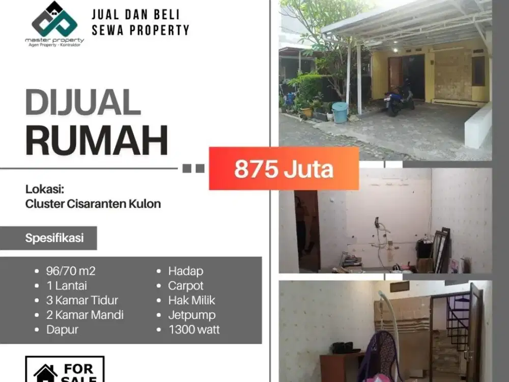 Dijual cepat rumah di Cluster Cisaranten Kulon Arcamanik Kota Bandung