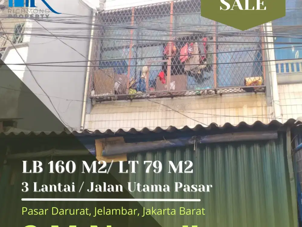 Jual ruko dalam pasar darurat jelambar LOKASI SUPER RAMAI !