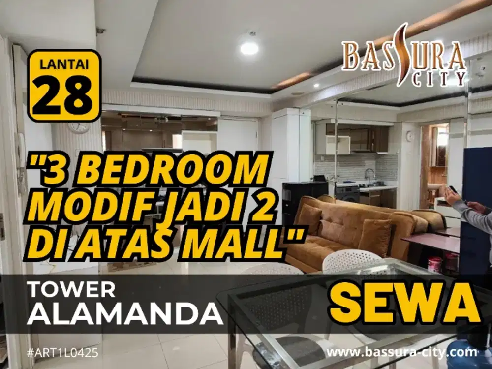 Disewakan 2 kamar Besar 48m² Ada Mesin Di Atas Mall Bassura City