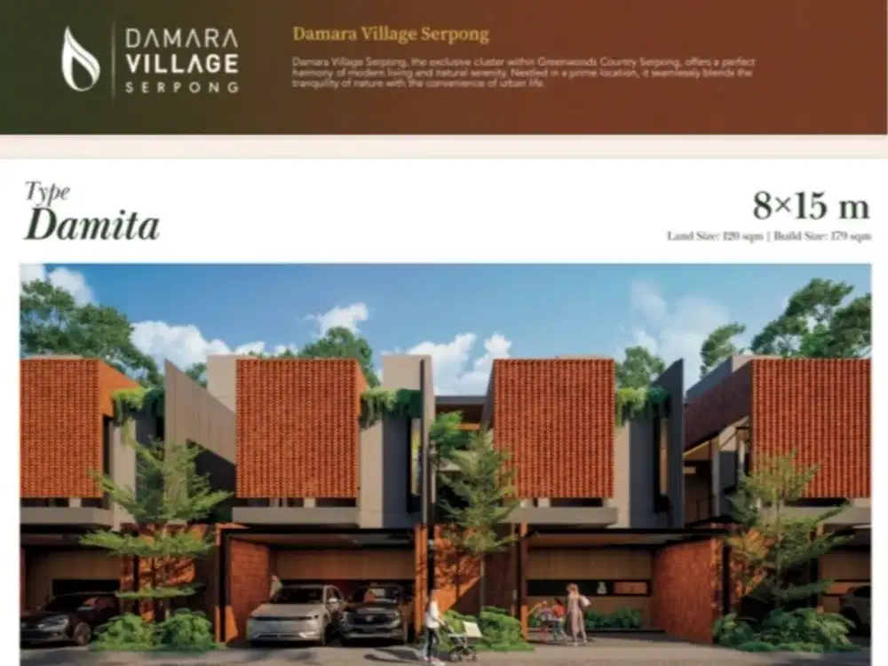 Dijual Hunian 3Lt, Modern & Mewah, berkonsep Villa, Pertama di Serpong