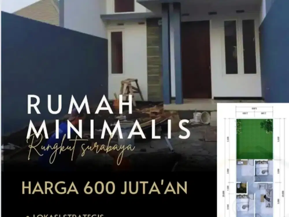 jual rumah baru inden 3 bulan lokasi gunung anyar tambak surabaya