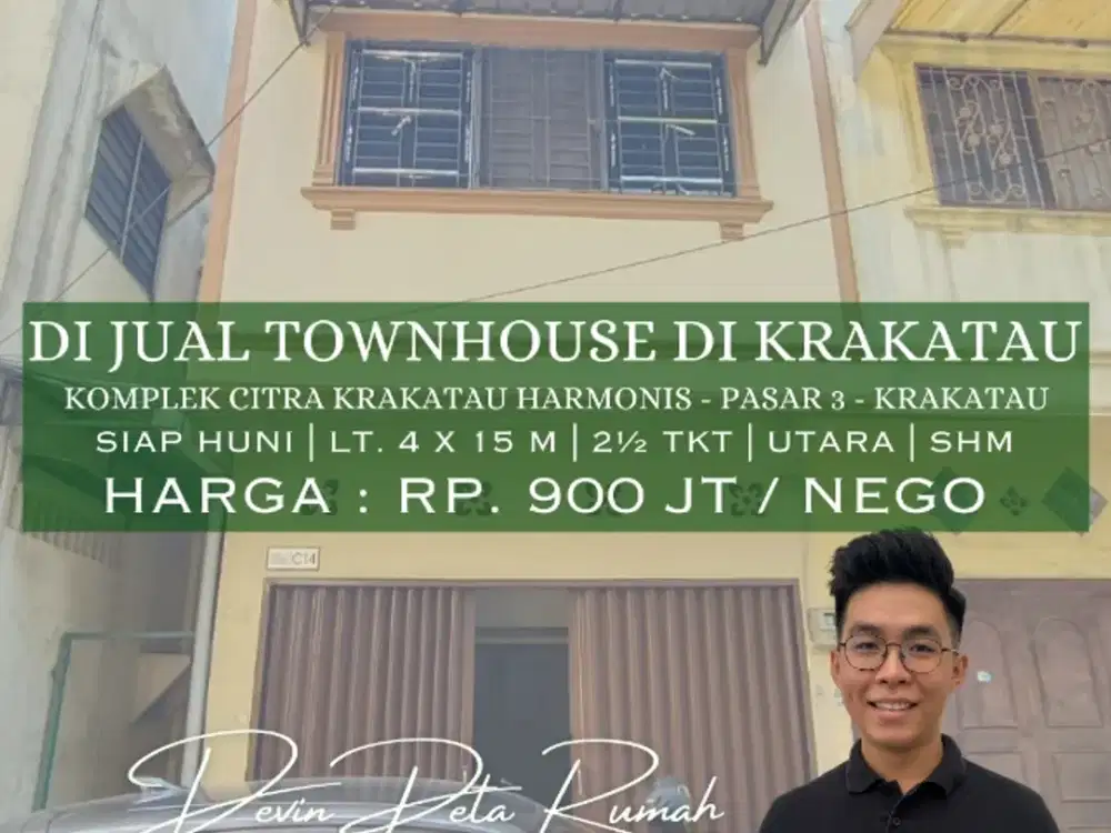 Jual Rumah Tipe Townhouse Siap Huni Daerah Krakatau