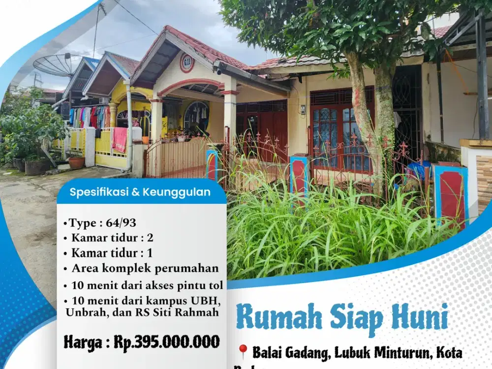 Jual rumah siap huni di balai gadang padang
