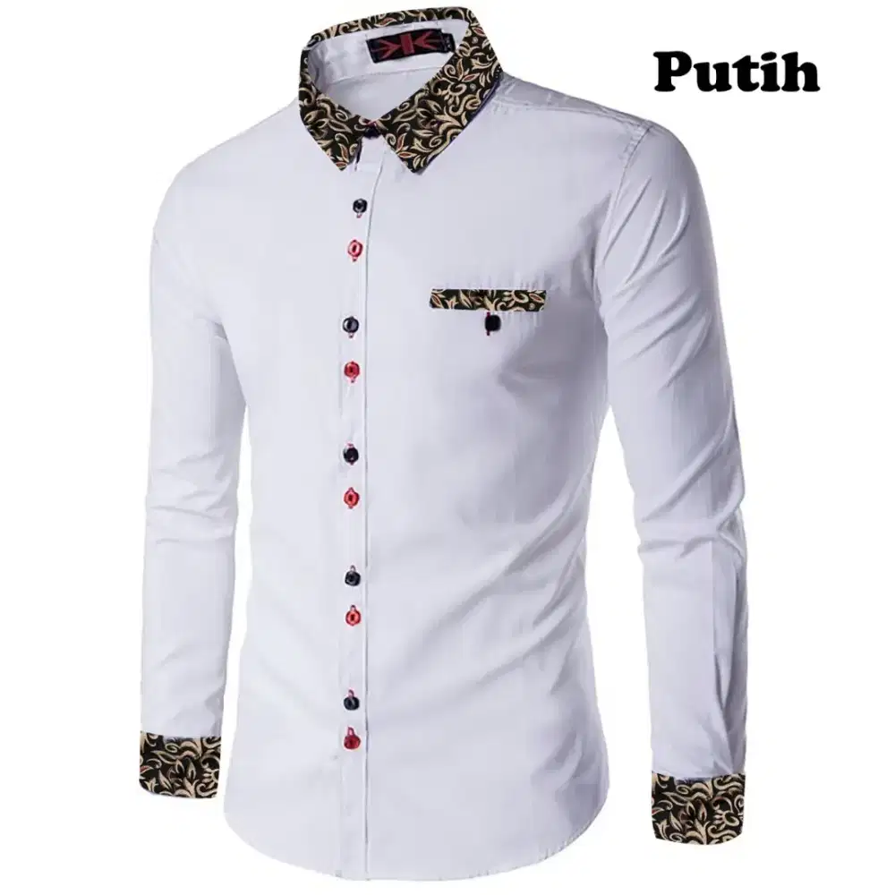 Kemeja Pria Batik Modern Kombinasi Toyobo - Kemeja Lengan Panjang