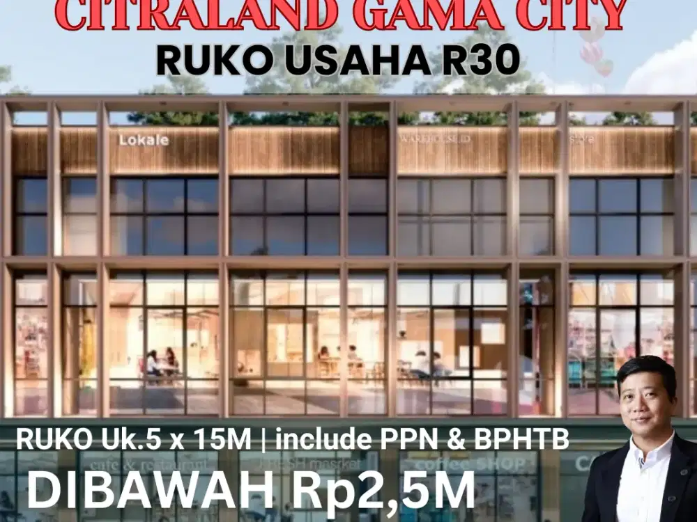 RUKO CITRALAND GAMA CITY R30 MEDAN SANGAT MURAH LOKASI STRATEGIS