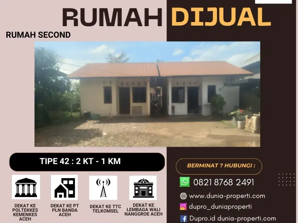 Investasi Menjanjikan Rumah Second di Lamreung – Bisa Parkir 2 Mobil