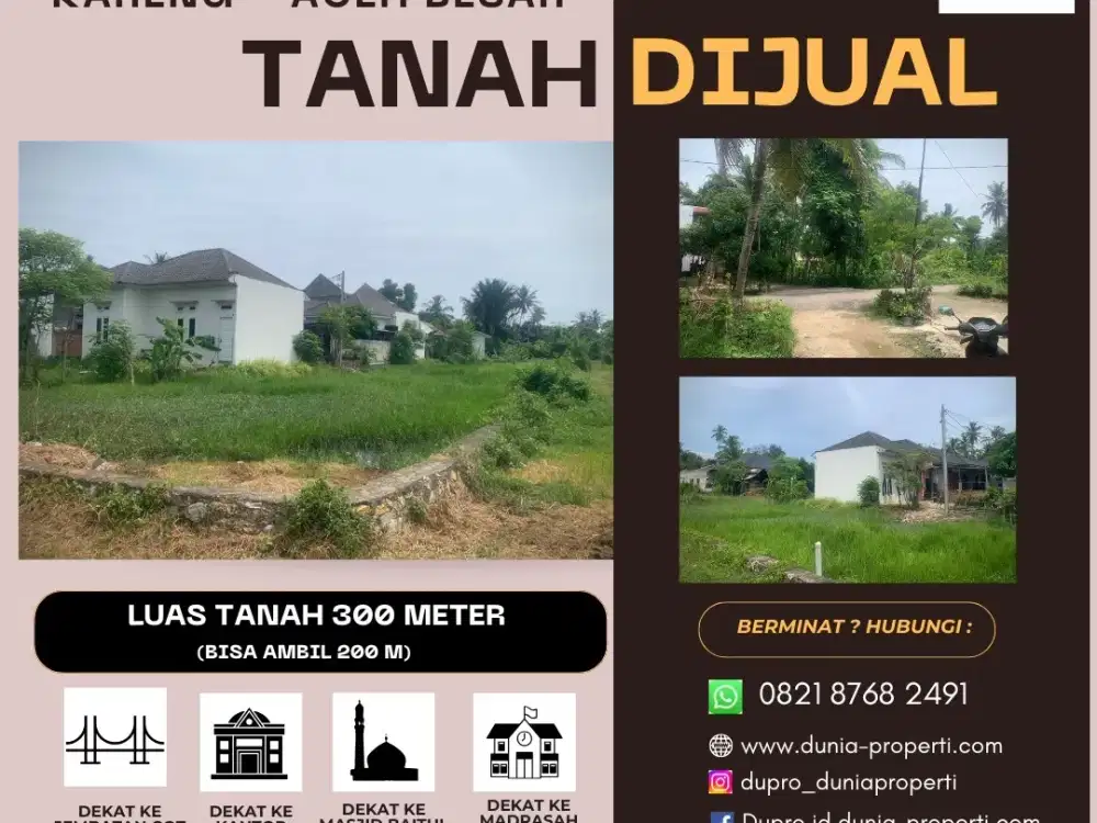 Tanah Luas 300m² di Gle Deyah Lokasi di  Gle Deyah, dekat Ulee Kareng