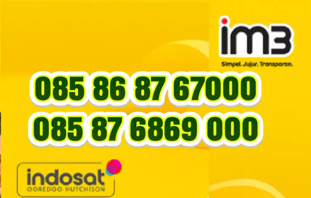 Perdana im3 cantik rapi tripel000 murah