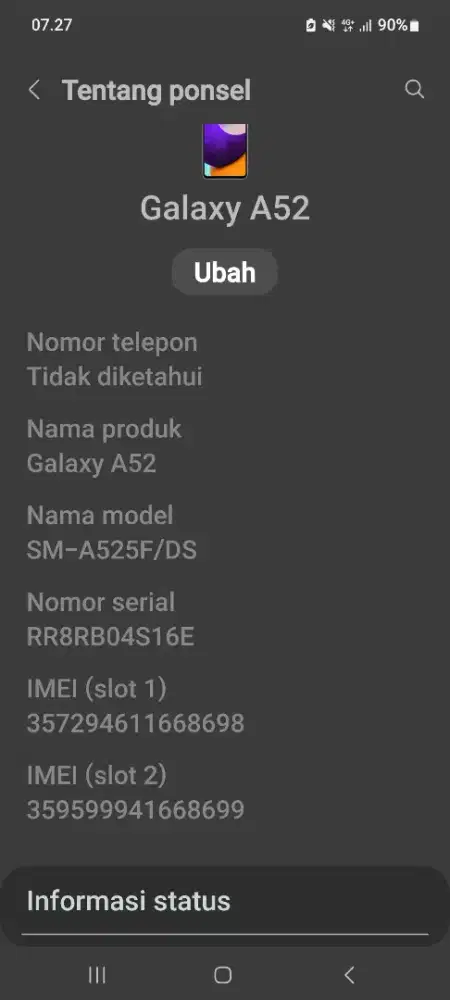 Samsung a52 ram8/256