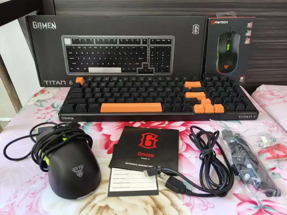 Keyboard Mechanical Gamen Titan 6 & Mouse Gaming Fantech Phantom 2