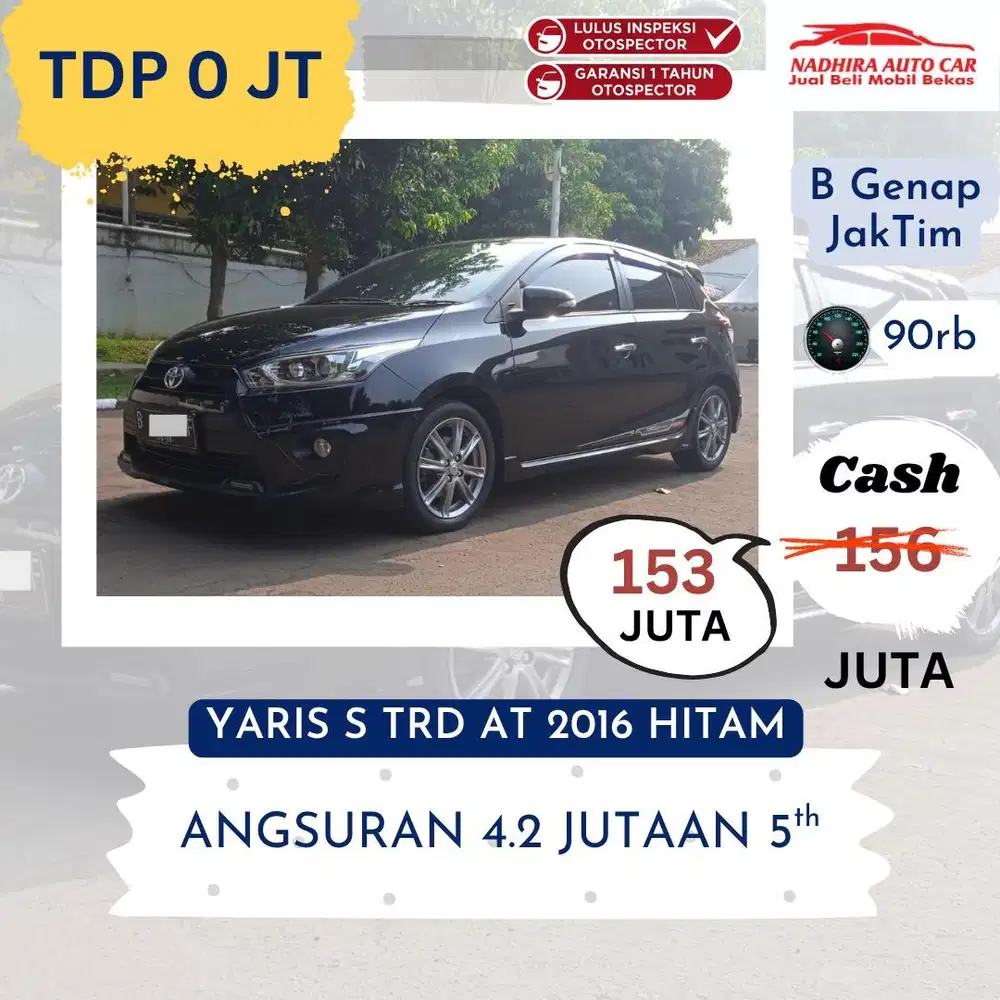 Promo TDP 0 Rupiah Yaris S TRD AT 2016 Hitam