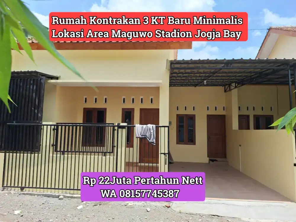 Kontrakan Baru Minimalis Jogja Bay area Maguwo Stadion 3 KT 22Juta Net