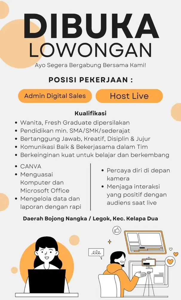 Loker Admin & Live Lowongan Kerja