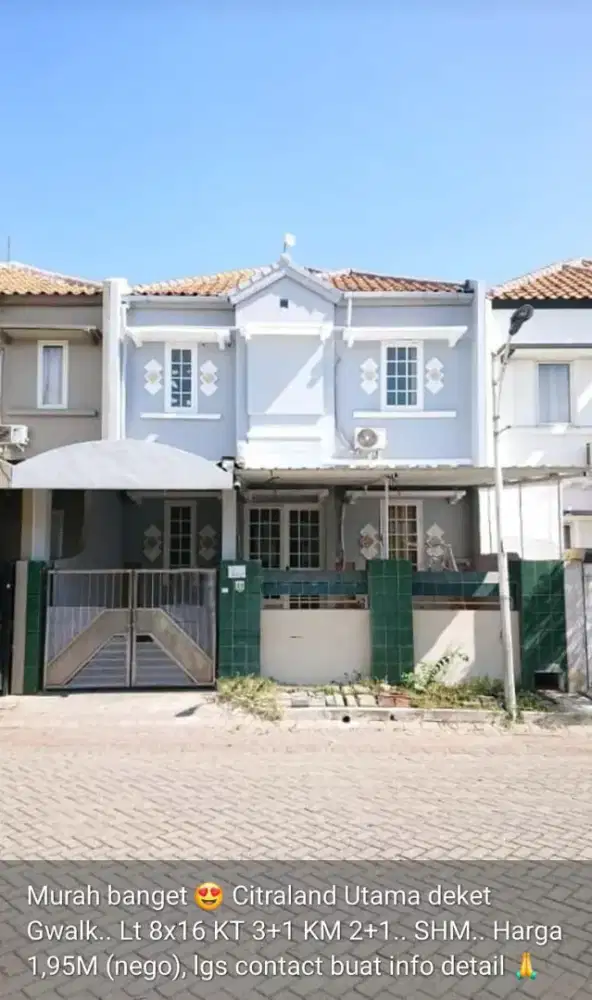 DIJUAL RUMAH
VILLA SENTRA RAYA VSR
CITRALAND