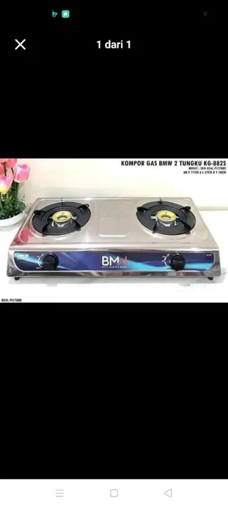 Kompor 2tungku merk BMW