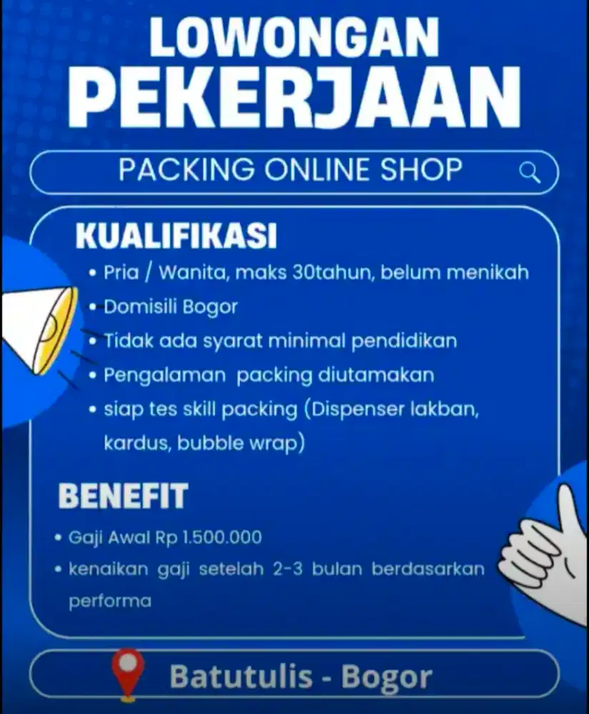 LOWONGAN KERJA PACKING