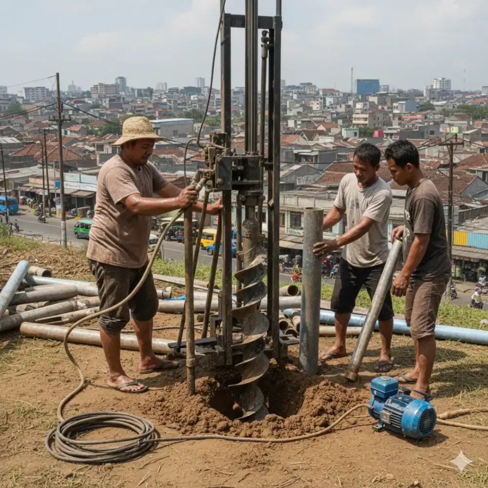 Pengeboran sumur pompa jetpum dalam dan sumur pompa dangkal