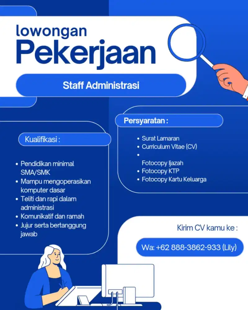 lowongan kerja posisi staff administrasi