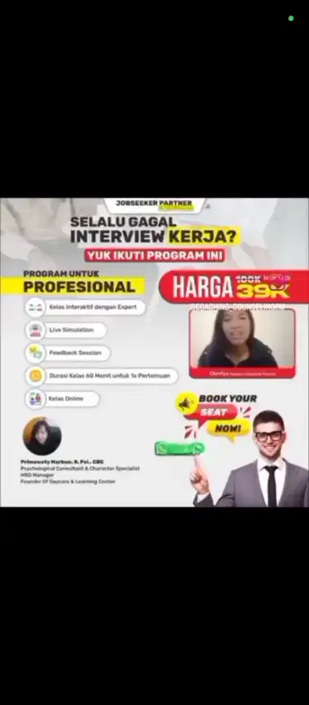Selalu gagal interview kerja ? yuk ikut daftar sekarang juga.