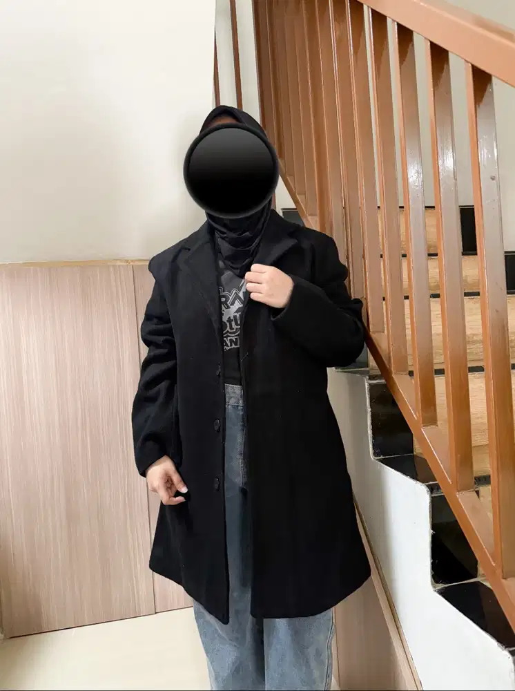 Coat Winter Tebal Hitam  LD 118