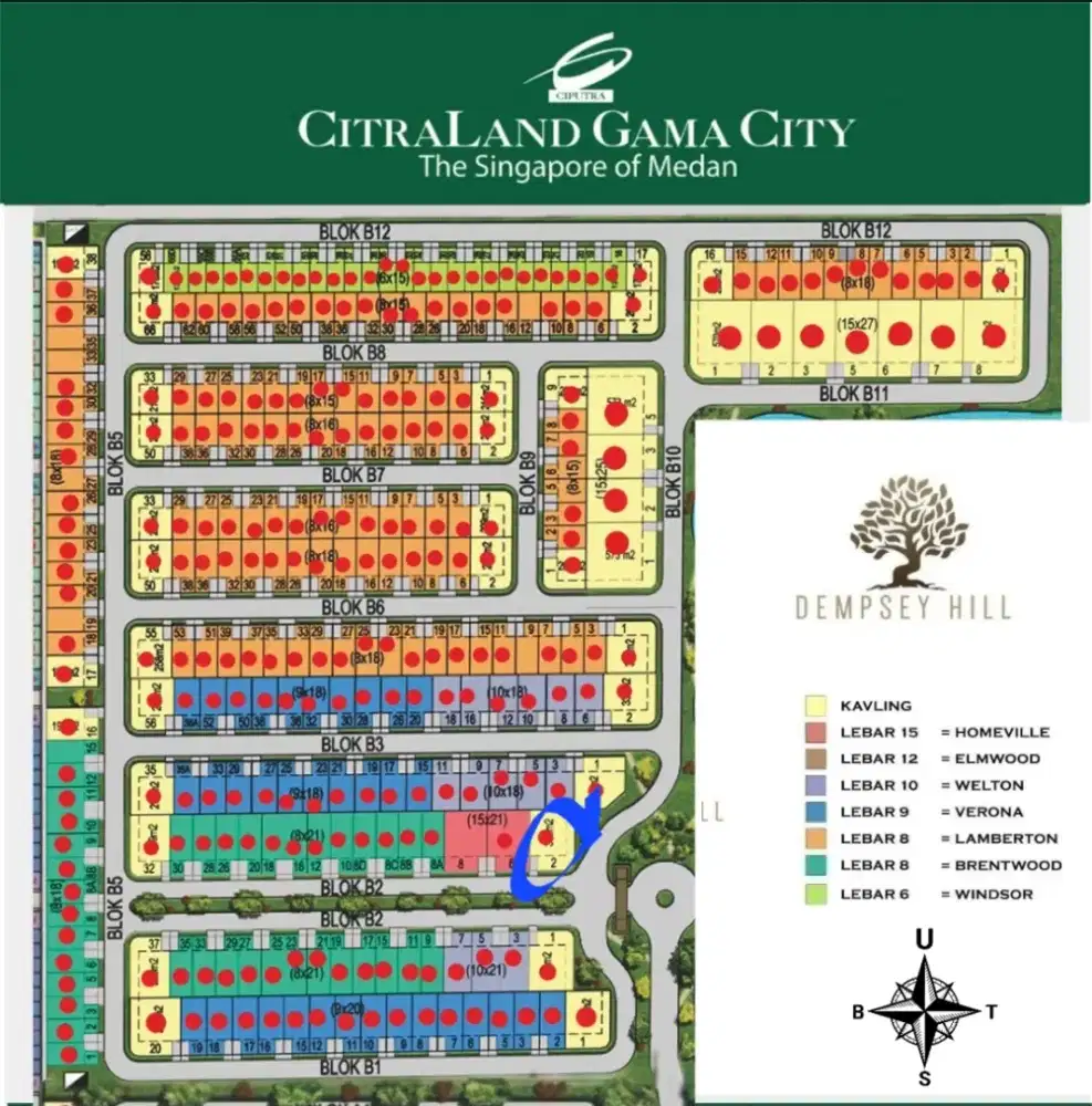 Kavling Sudut Dempsey Hill Citraland Gama City