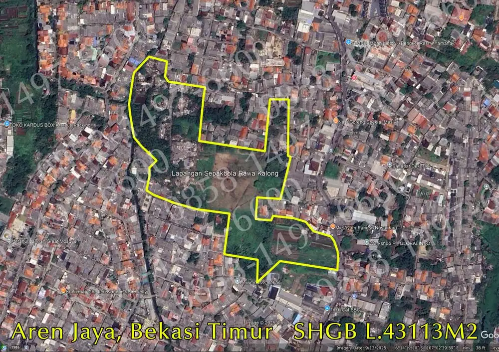 Tanpa Perantara Tanah Bekasi Timur Aren Jaya 4 ha 4 hektar 40000m2