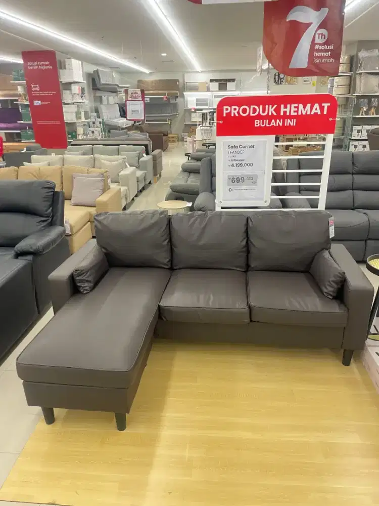 Sofa L kulit Leander