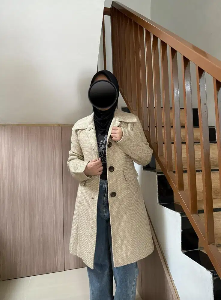 Coat Tweed Wol Winter LD 95 Cream