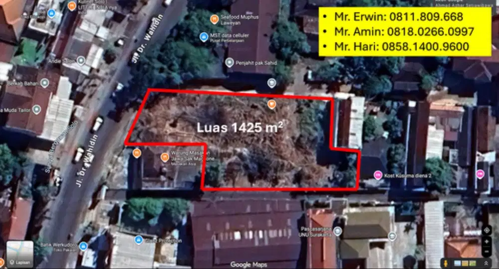 TANAH SUPER STRATEGIS 1.425 M² DI JANTUNG KOTA SOLO!