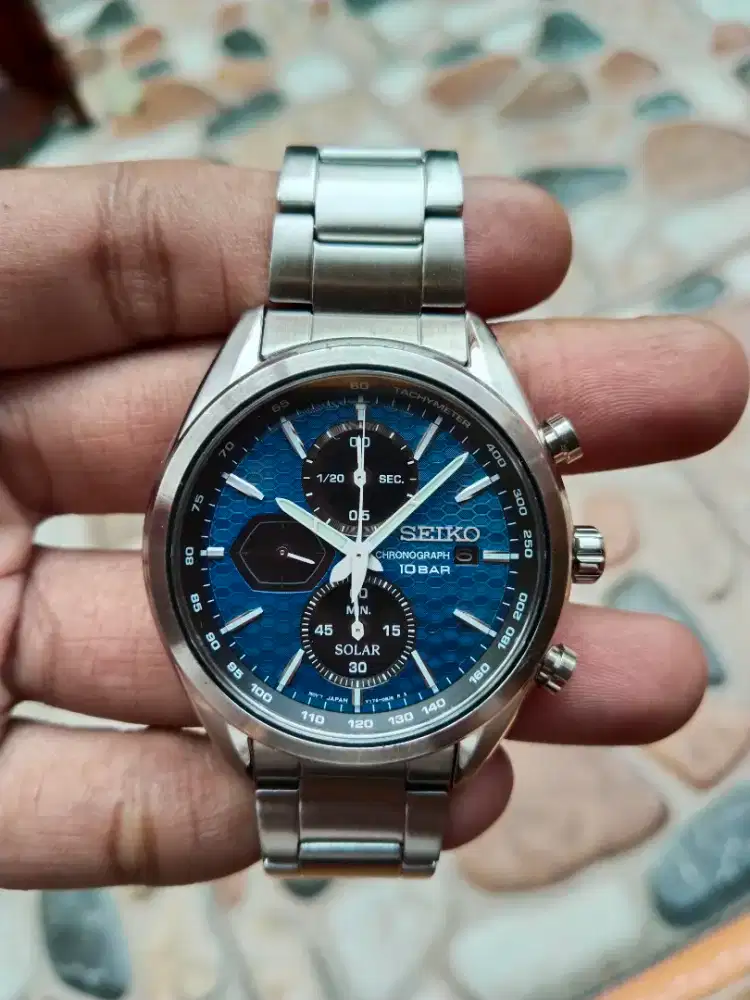 Seiko Chronograph SSC801P1 Solar Blue Dial