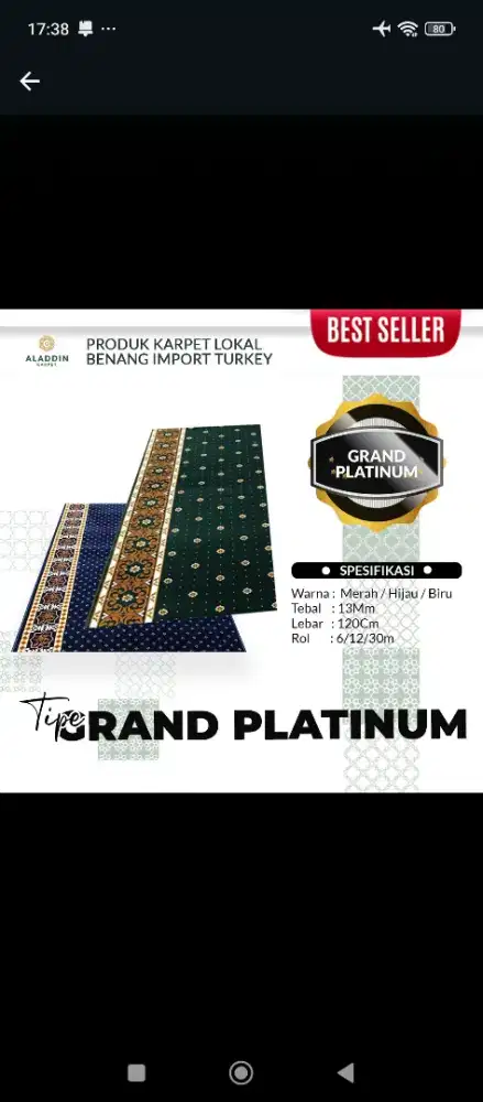 Karpet Masjid tipe Grand Platinum