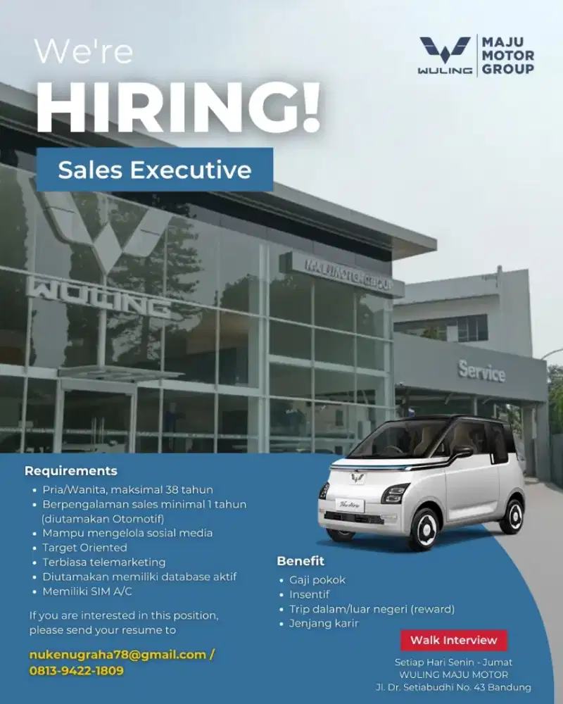 DI BUTUHKAN SEGERA SALES MARKETING OTOMOTIF