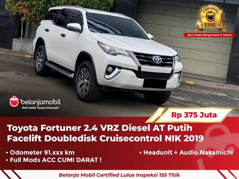 [ Full OPTION ] Toyota Fortuner 2.4 VRZ Diesel AT Putih 2019 2020