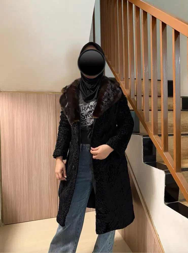 Coat Winter Mink Fur Black Brown LD 95 Rotiny