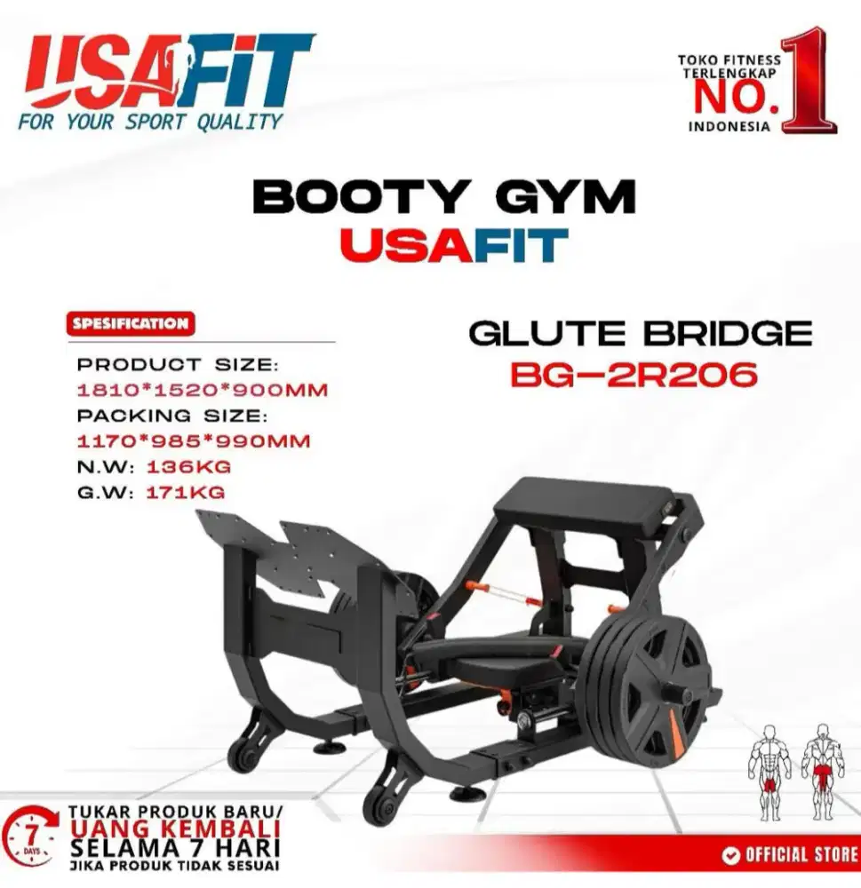 Glute Bridge Machine Gym Fitness Usafit BG-2R206