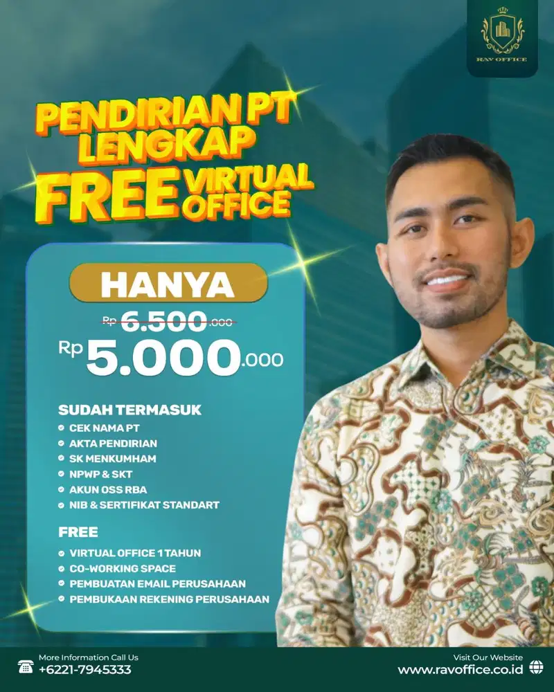 PENDIRIAN PERUSAHAAN HANYA 5.000.000 ( BONUS VIRTUAL OFFICE )