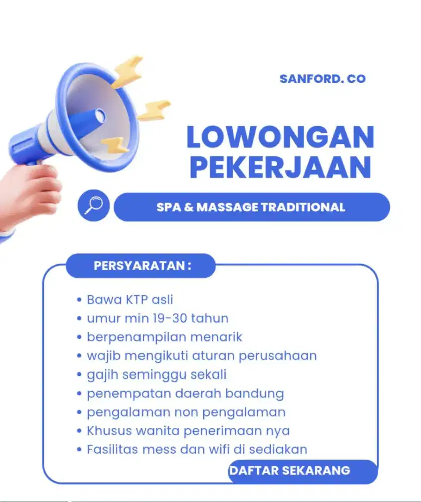 LOWONGAN KERJA THERAPIS KHUSUS WANITA
