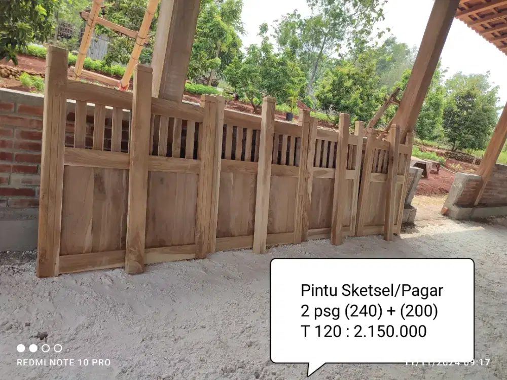 Jual Pintu Pagar Kayu Jati